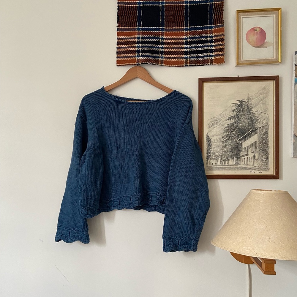 (SOLD) Vintage Teal Knit Sweater 🦕